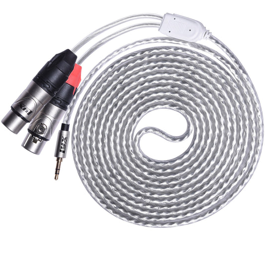 LyxPro Y-Cable 3.5mm TRS Male to 2 XLR Female Stereo Audio Y-Splitter Adapter Cable - 10 Feet