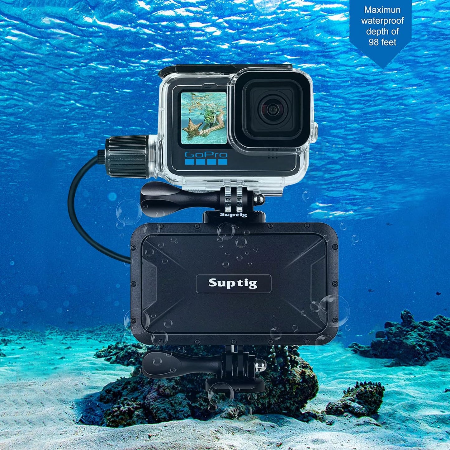 Suptig Portable Charger, 7800mAh Battery Pack Power Bank, Compatible for Gopro Hero 13 Hero 12 11 10 9 8 7 6 5 4 3 3+ Hero Session gopro max 2 DJI
