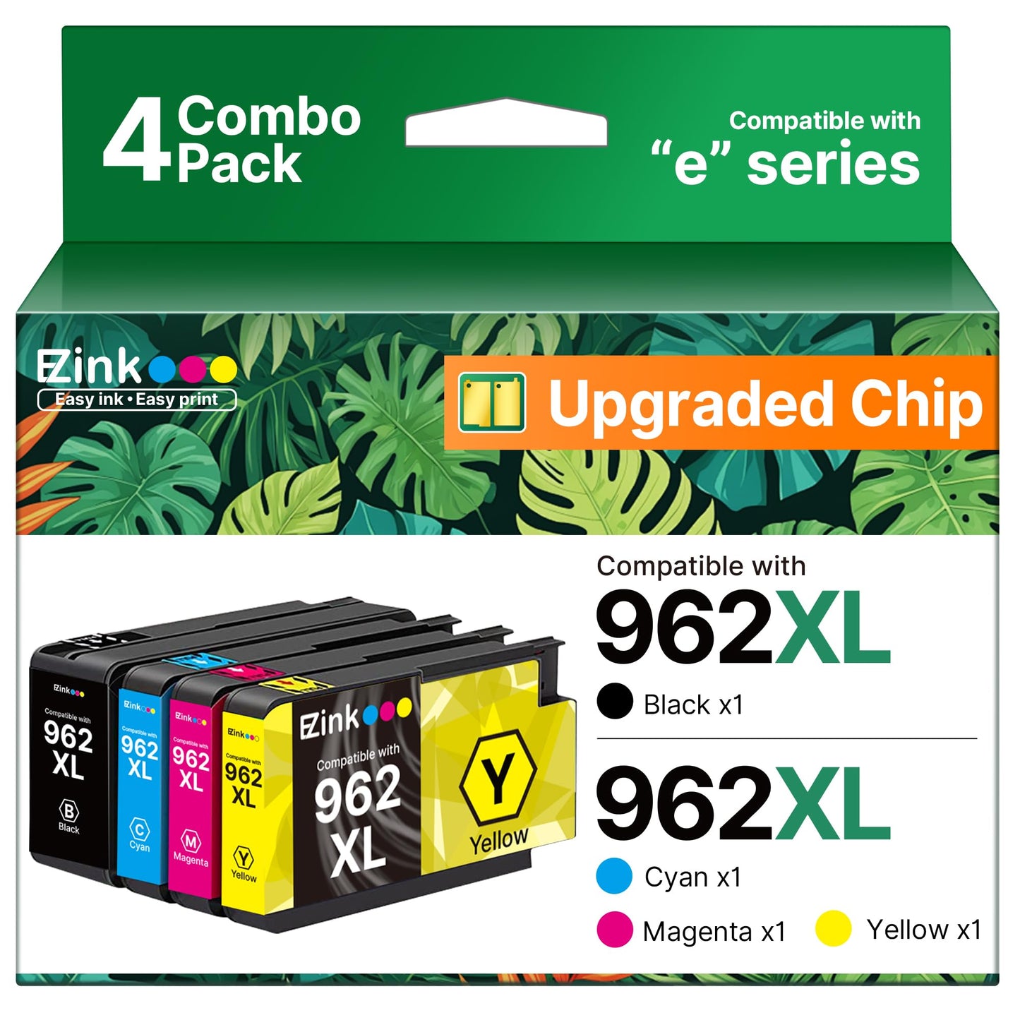 E-Z Ink 962XL Ink Cartridges Combo Pack Replacement for HP 962XL hp 962 Color Ink cartridges Work for hp officejet pro 9010 9015e 9025e 9015 9025