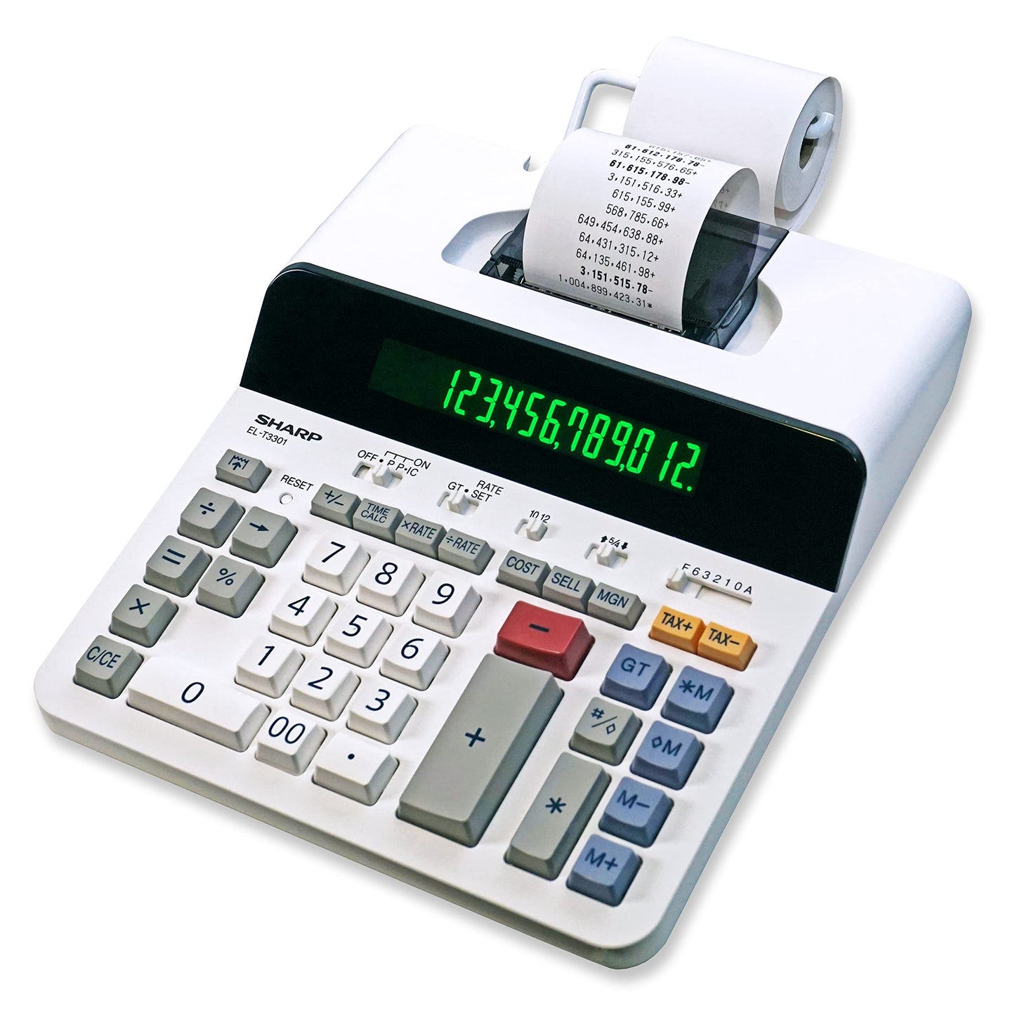 Sharp 12-Digit Printing Calculator with Extra Large 10-Digit Option, 8.0 LPS Thermal Printer, No Ink Required, Full-Sized Keyboard, Easy Paper Load