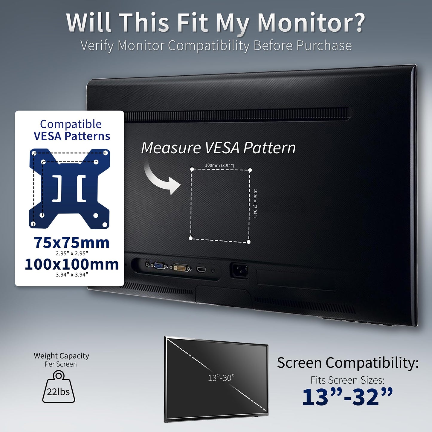 VIVO Freestanding Dual Monitor Stand with Sleek Glass Base and Adjustable Arms, Mounts 2 Screens up to 32 inch and 22 lbs Each, Black, STAND-V002FG