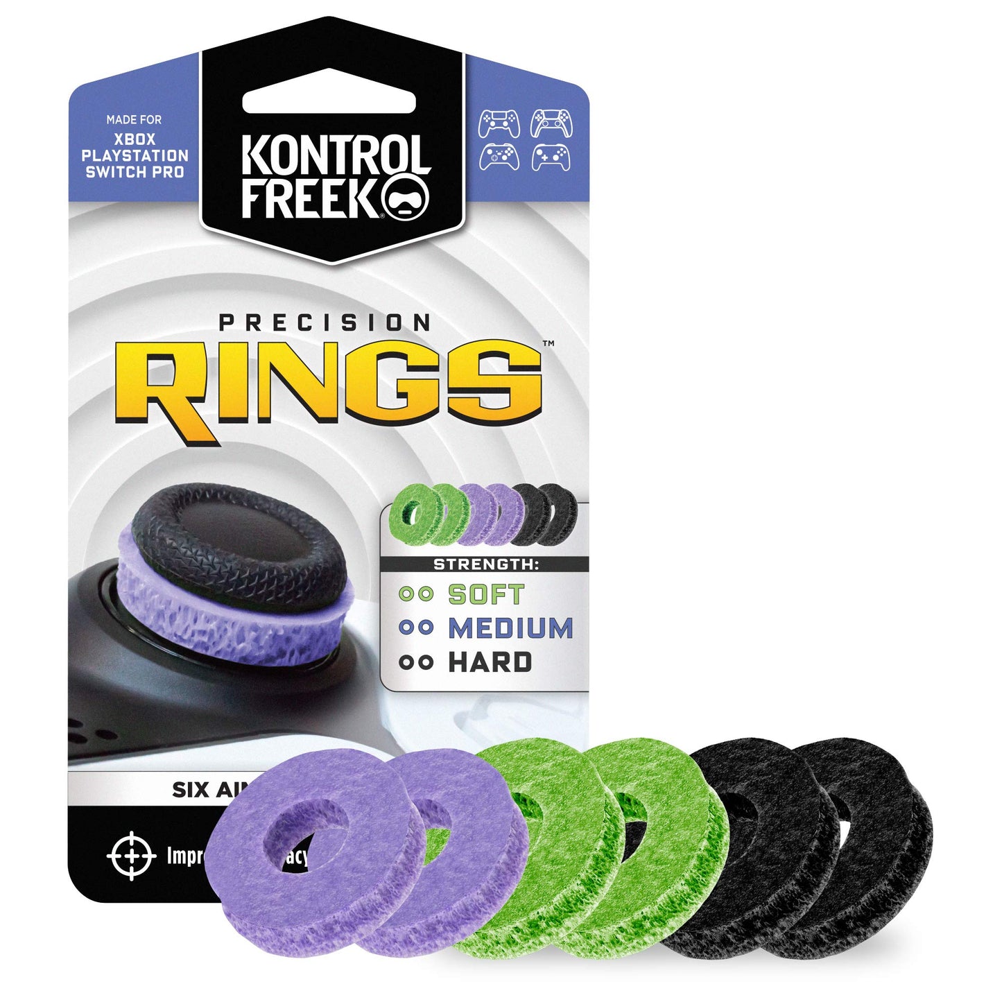 KontrolFreek Precision Rings | Aim Assist Motion Control for PlayStation 4 (PS4), PS5, Xbox One, XBX, Switch Pro & Scuf Controller