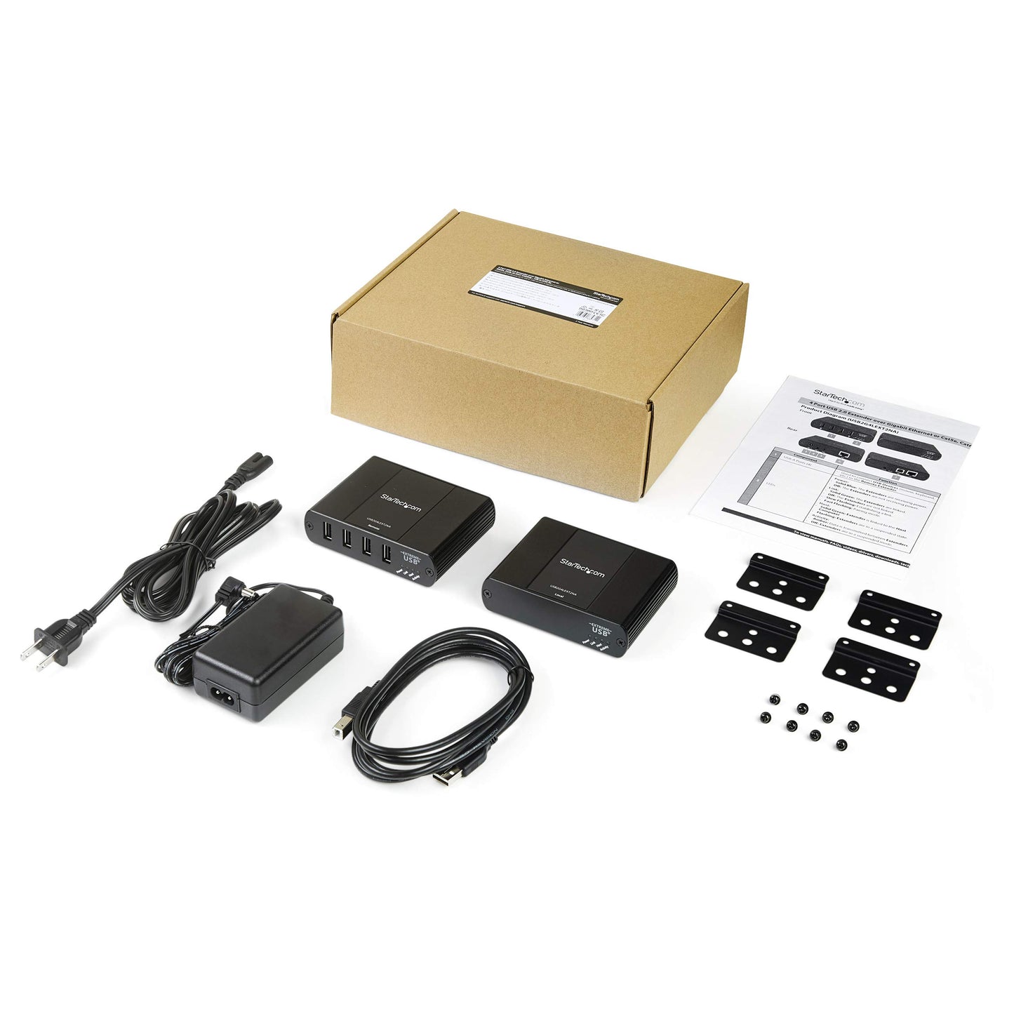 StarTech 4-Port USB 2.0 Extender Over Ethernet/IP Network Hub up to 330ft
