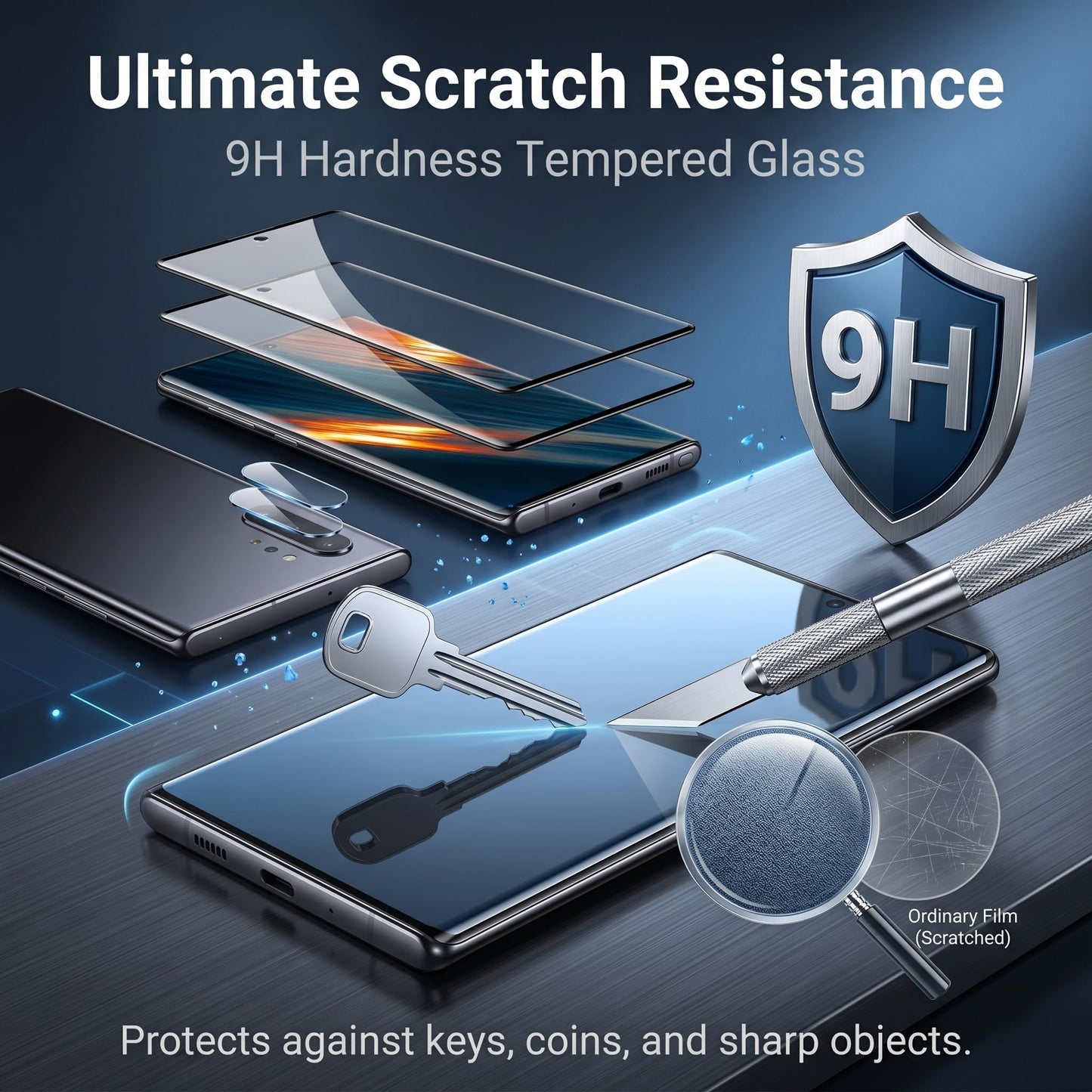2 Pack Galaxy Note 10 Plus Screen Protector, HD Clear Tempered Glass,2 Pack Camera Lens Protector, Fingerprint Unlock,3D Curved Full Coverage,Scratch