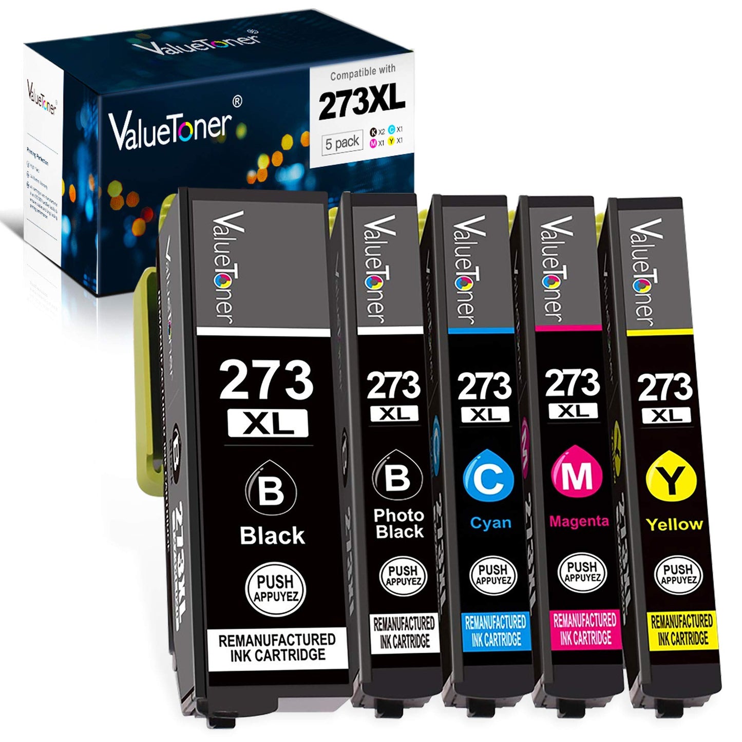 Valuetoner Remanufactured Ink Cartridge Replacement for Epson 273XL 273 XL T273XL Used with Expression XP-800 XP-810 XP-600 XP-820 XP-610 XP-520