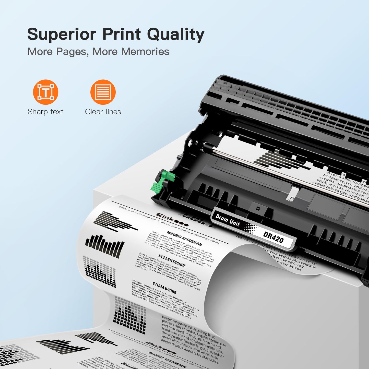 E-Z Ink Compatible Drum Unit (Not Toner) Replacement for Brother DR420 DR 420 High Yield for use with HL-2270DW HL-2280DW HL-2230 HL-2240 HL-2240D