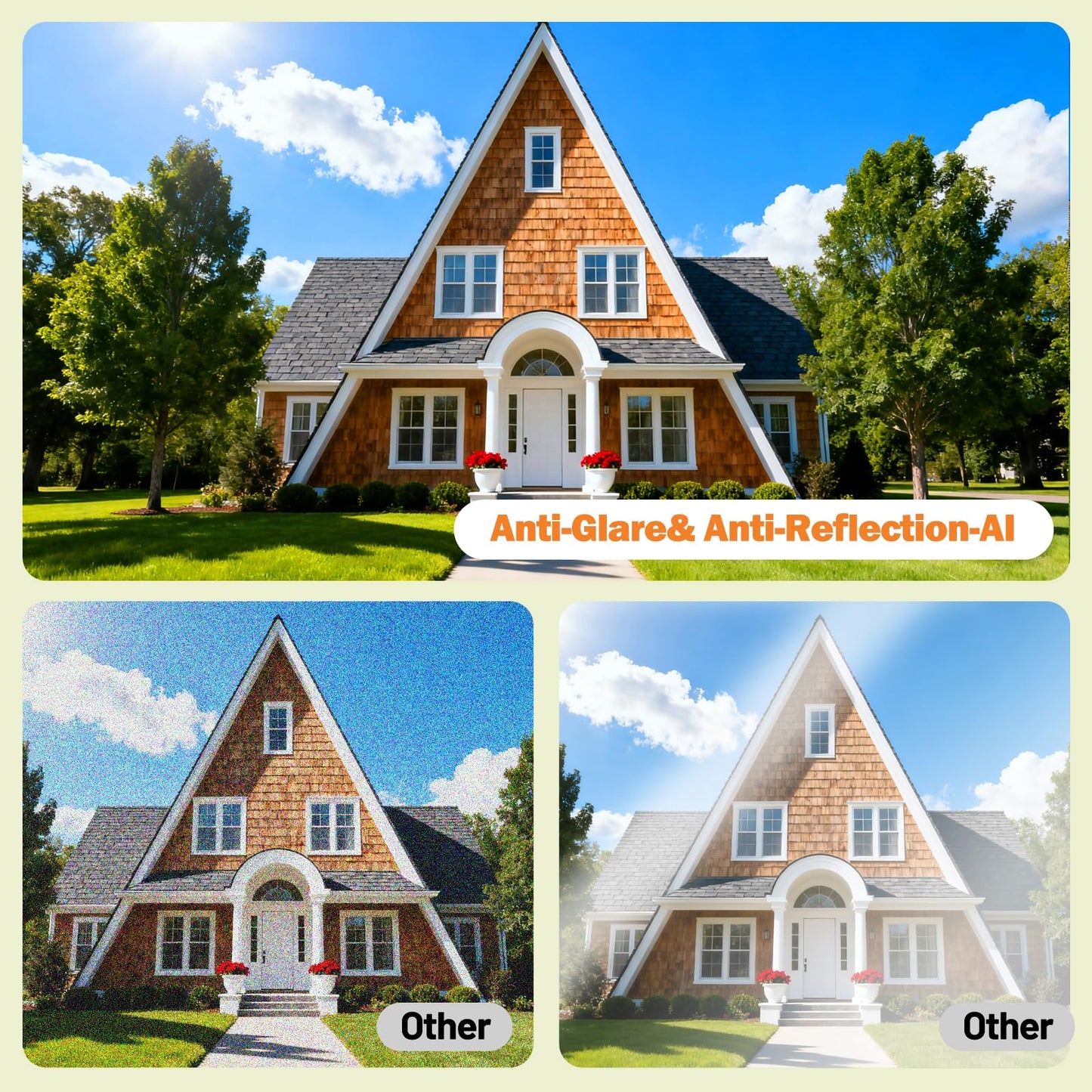 Heemketz 2 Pack No-Drill Window Camera, 5GHz & 2.4GHz WiFi 2K Outdoor Monitoring Thru Glass, Anti-Glare Full Color Night Vision, Window Mounted