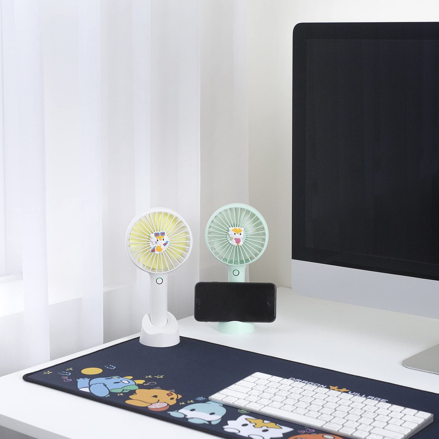 Dragon Village Handheld Fan, Small Personal Portable Mini Fan, 3 Speed Adjustable, Stylish Kids Girls Women Men Indoor Outdoor Travelling Gift (Mint)