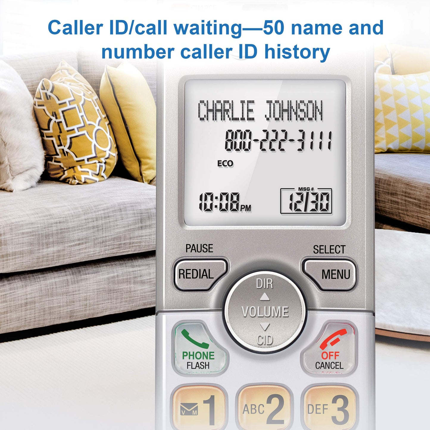 AT&T EL51203 DECT 6.0 2-Handset Cordless Phone - Full Duplex Handset Speakerphone, Caller ID/Call Waiting, Backlit Keypad & Display, Intercom, ECO