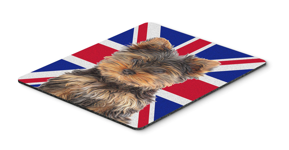Caroline's Treasures KJ1167MP Yorkie Puppy/Yorkshire Terrier with English Union Jack British Flag Mouse Pad, Hot Pad or Trivet for Home Office Gaming