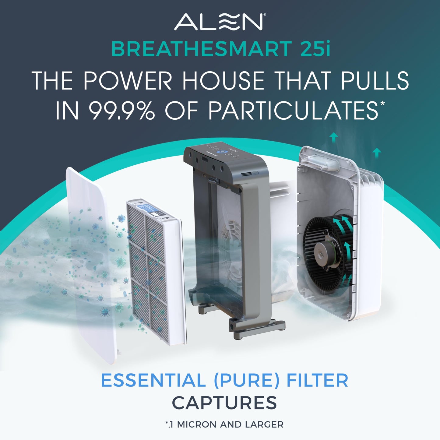 Alen 25i HEPA Air Purifier, Essential Filter, Covers 800 Sq Ft