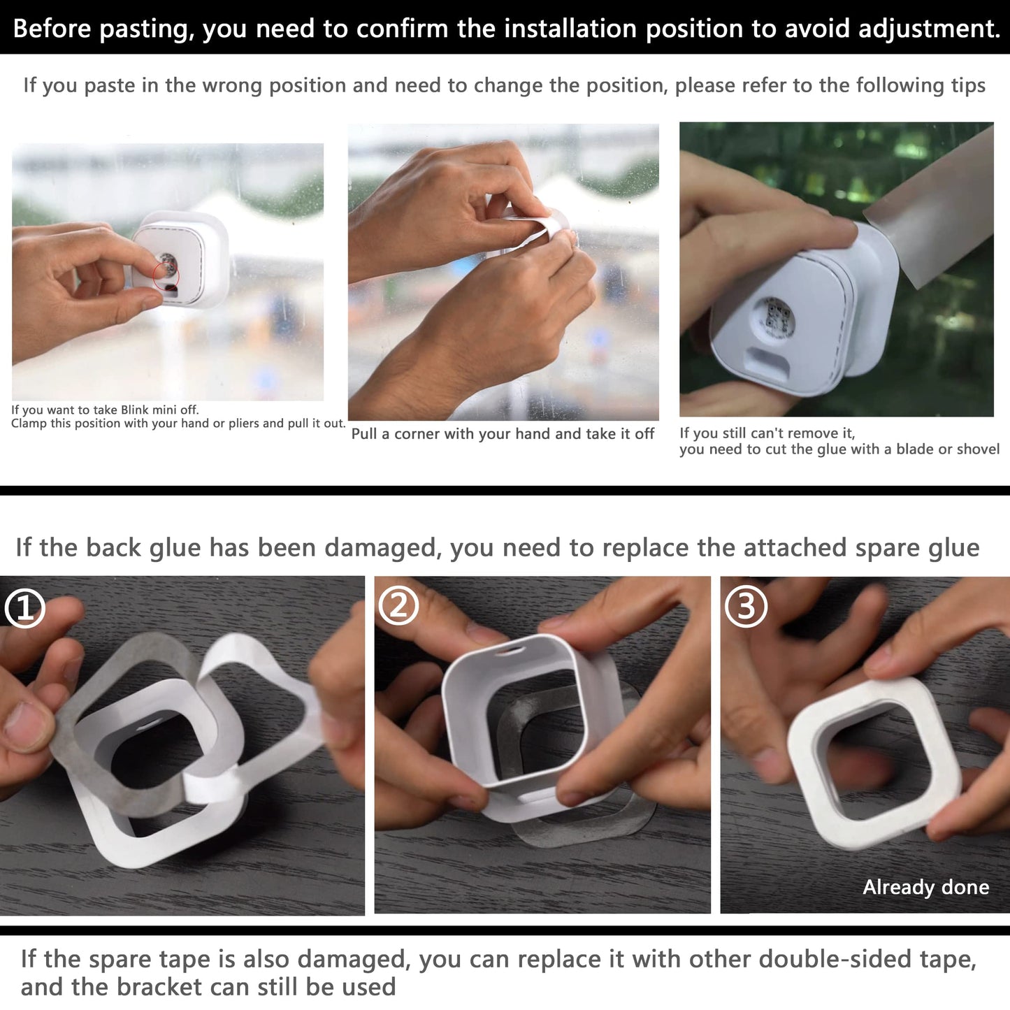 Teccle ( Pack of 2 ) Window Mount for Blink Mini, Through Window Use Blink Mini Camera, No Need to Run Wiring Outdoors (White/Pack of 2)