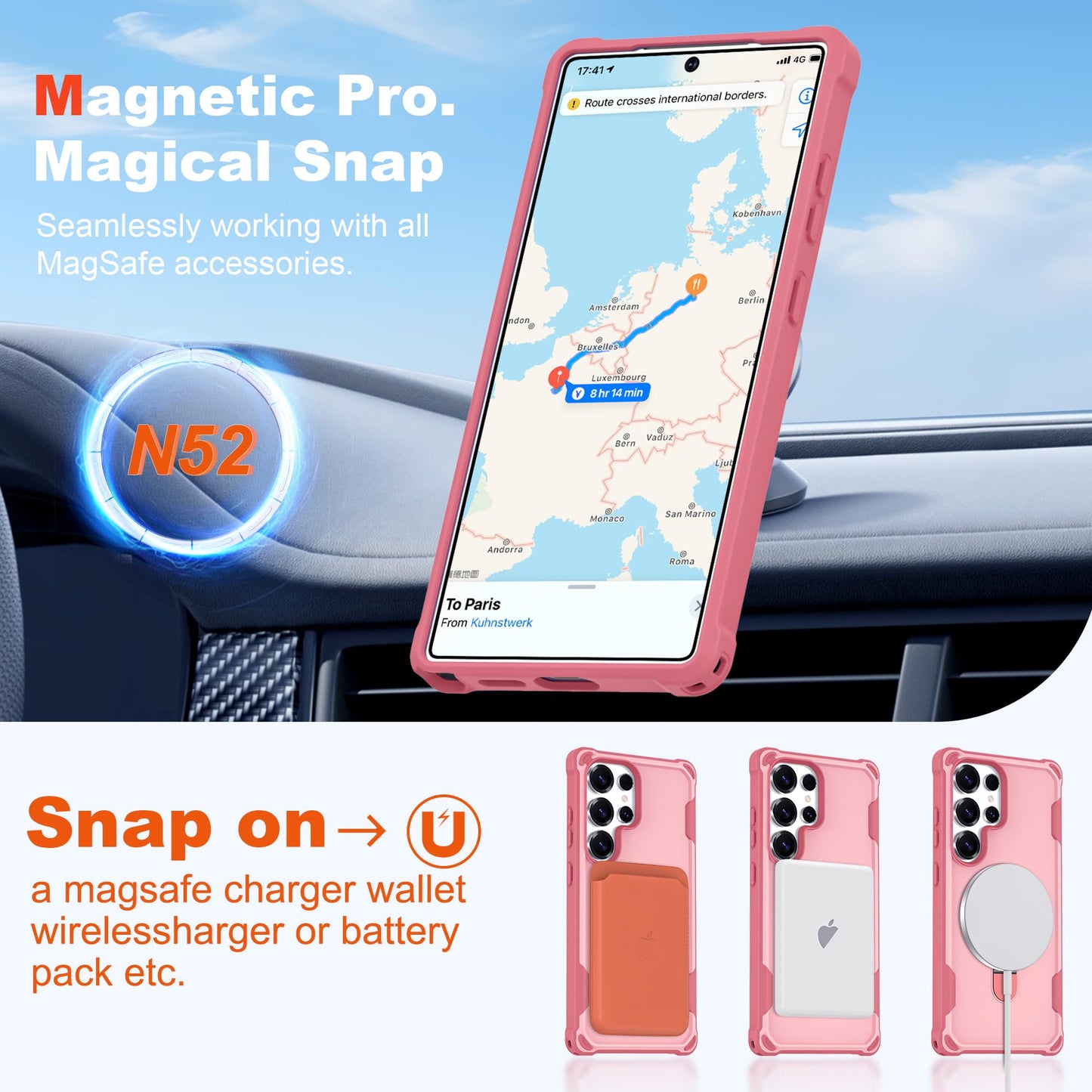 PeakFuel Designed for Samsung Galaxy S25 Ultra Case 6.9'' with Magnetic Ring Stand [Military Drop Protection][Compatible with MagSafe] Shockproof S25