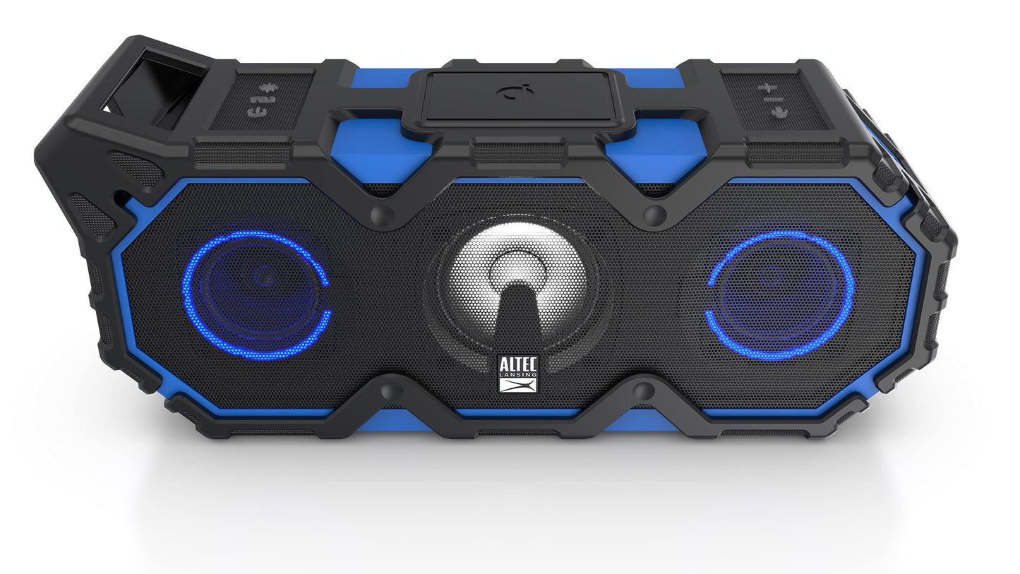 Altec Lansing Super Lifejacket Jolt - Waterproof Bluetooth Speaker, Durable & Portable Speaker with Qi Wireless Charging and Customizable Lights