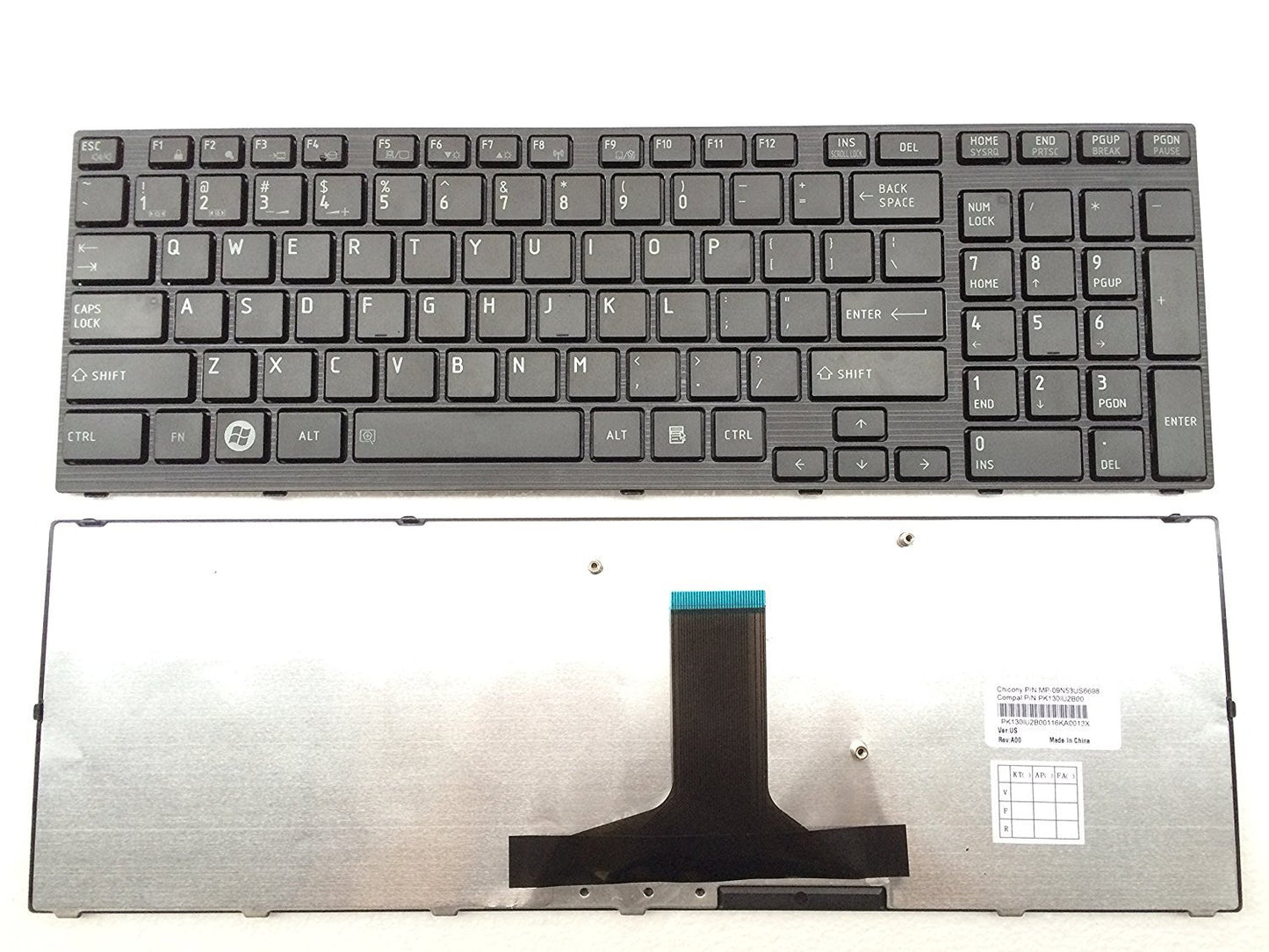 New Laptop Keyboard Replacement for Toshiba Satellite A660 A660D A665 A665D PK130CX2C00 MP-09N53US66981 K000102200 MP-09N53US6698 PK130CX2B00 US