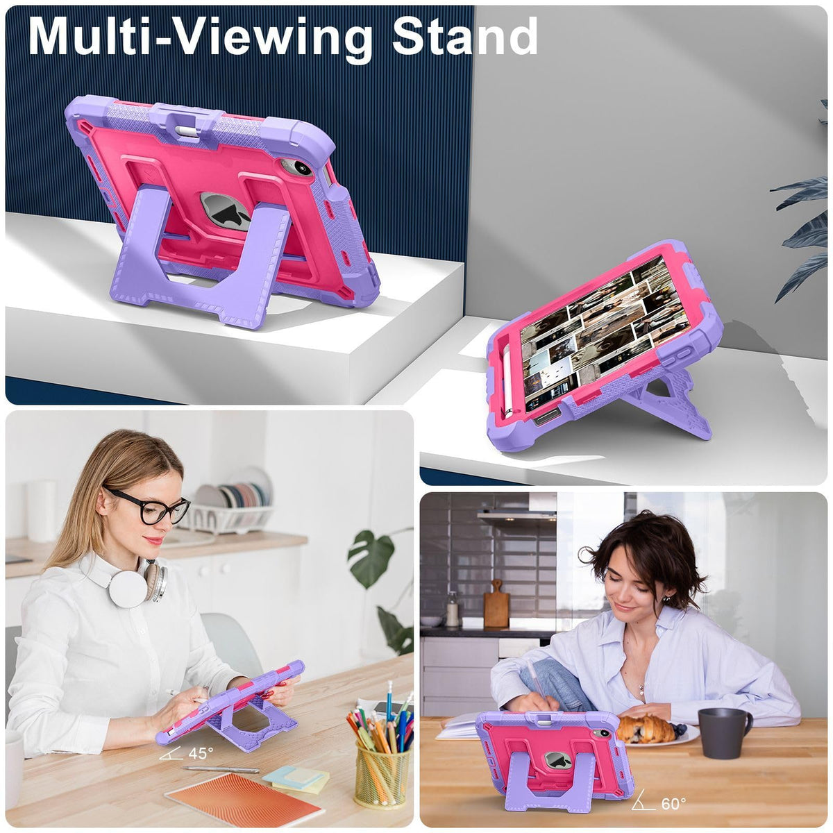 WTRFTJ Case for IPad 9/8/7(10.2-Inch,2021/2020/2019 Model),Equipped with Adjustable Bracket,Shoulder Strap & Pencil Holder Protective Cover,Shock