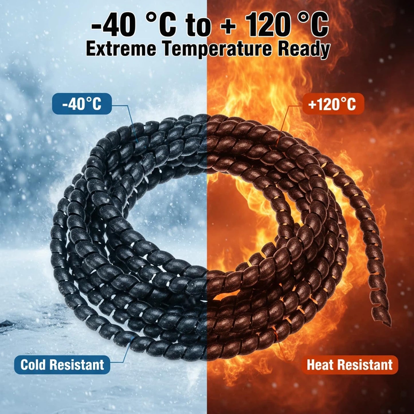 9.84ft Flexible Spiral Cable Wrap, 8mm x 10mm Spiral Wire Wrap, Black PE Cord Spiral Wrap Cable Protector 3 Meters Length Wire Manage for TV