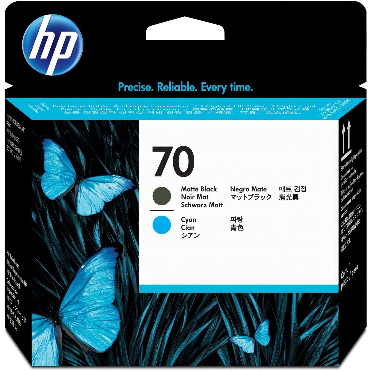 HP 70 Matte Black & Cyan DesignJet Printhead (CD404A) for DesignJet Z5400, Z5200 & Z2100 Large Format Printers