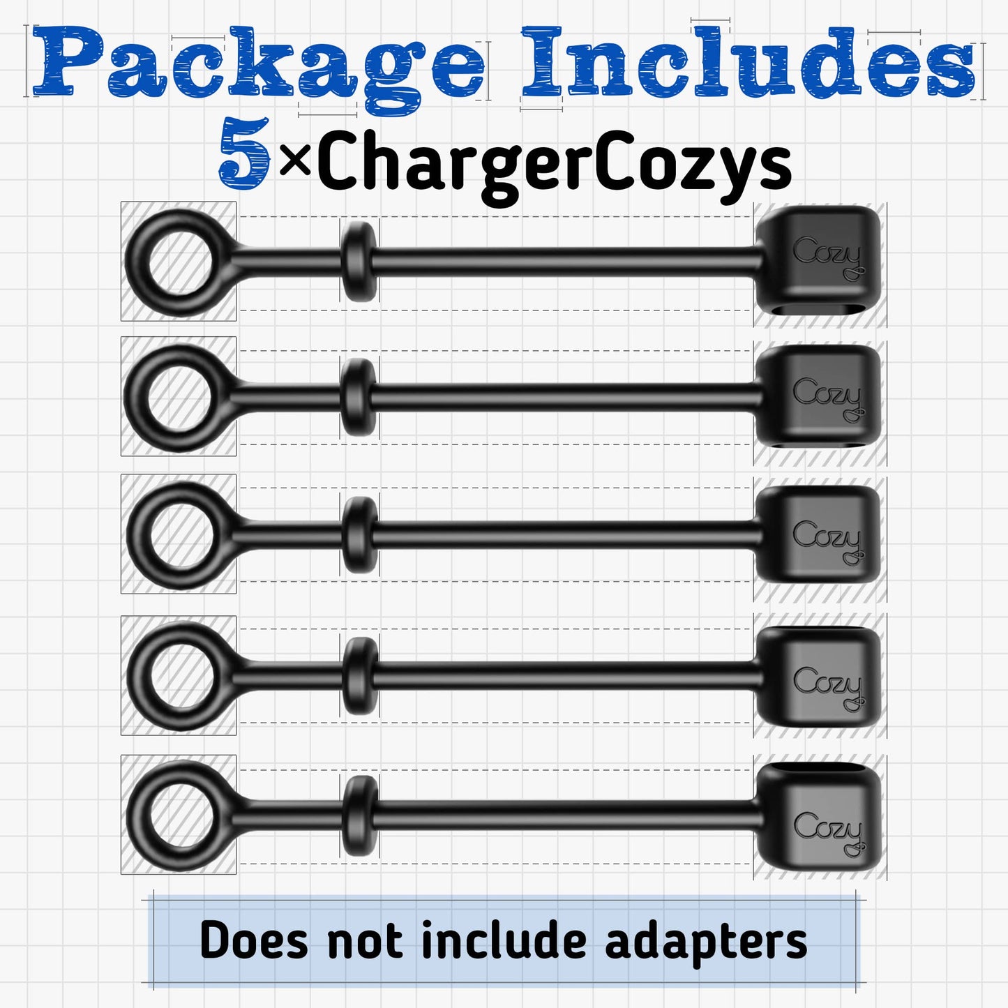 [5-Pack] Charging Cable Keeper/Adapter Tether/Holder, Compatible with Apple Pencil USB-C Adapter, Micro USB Adapter | Perfect for Keychain, Car…