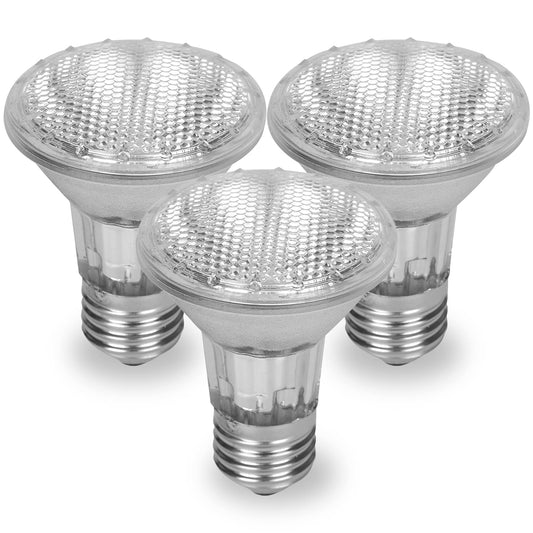 Par 20 3 Pack FL25 50PAR20/FL 50 Watt Halogen Spot Light Bulb Replacement 120V 130V Base Flood Beam Lighting Range Hood Oven PAR20 Reflector Bulbs