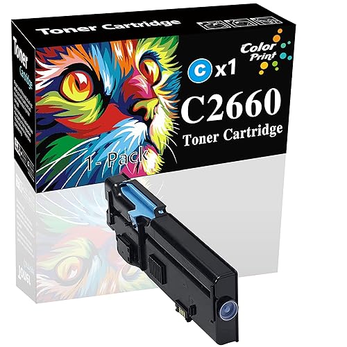 ColorPrint Compatible 2660DN Toner Cartridge Replacement for Dell C2665dnf 593-BBBT C2660 C2660dn C2665 2665dnf 2660 dn Laser Printer (1-Pack, Cyan)
