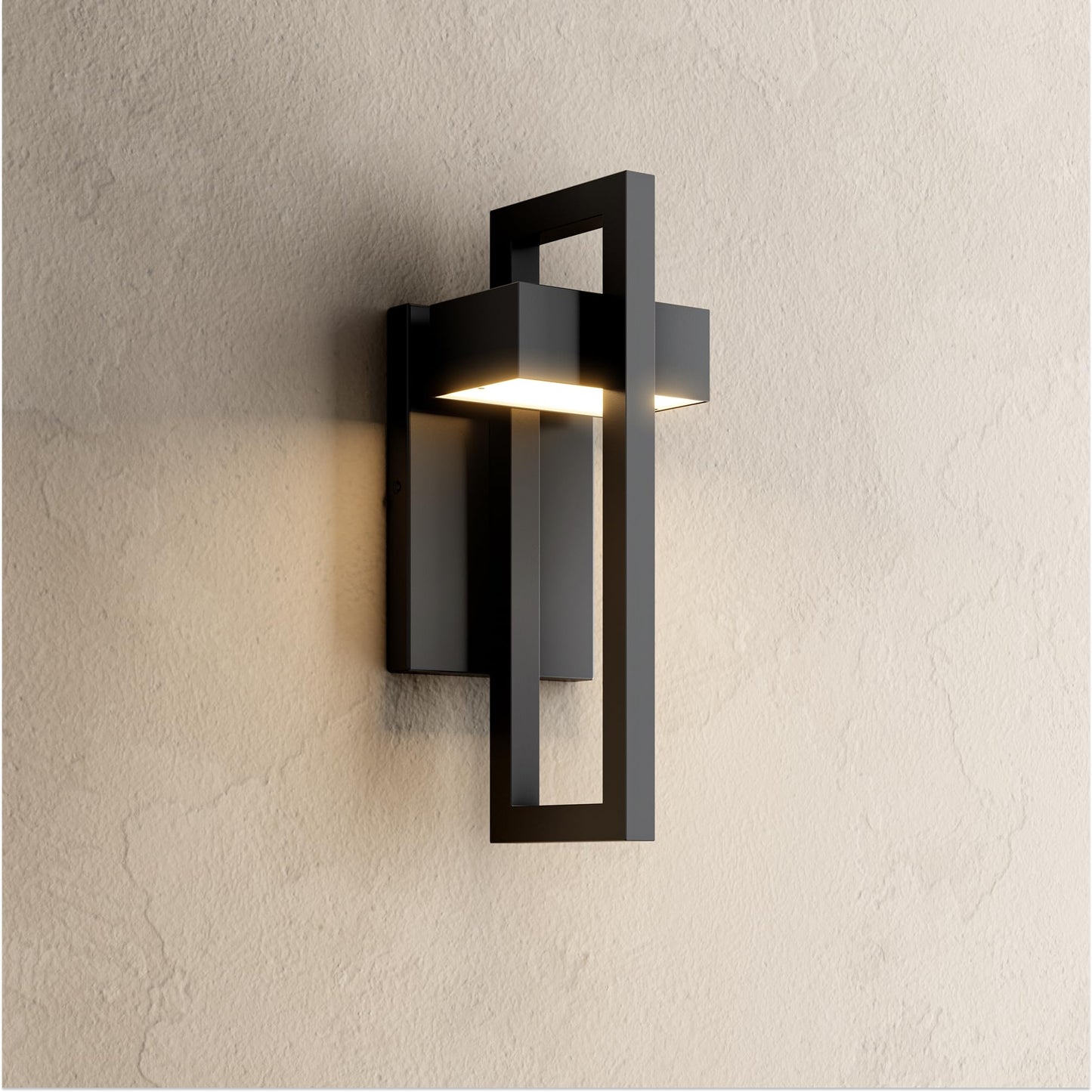 MOD LIGHTING Terri Wired LED Outdoor Sconce Lights (1-Pack), 14" Water Resistant Outdoor Wall Lights, 3000K Warm White Exterior Sconces for Patio