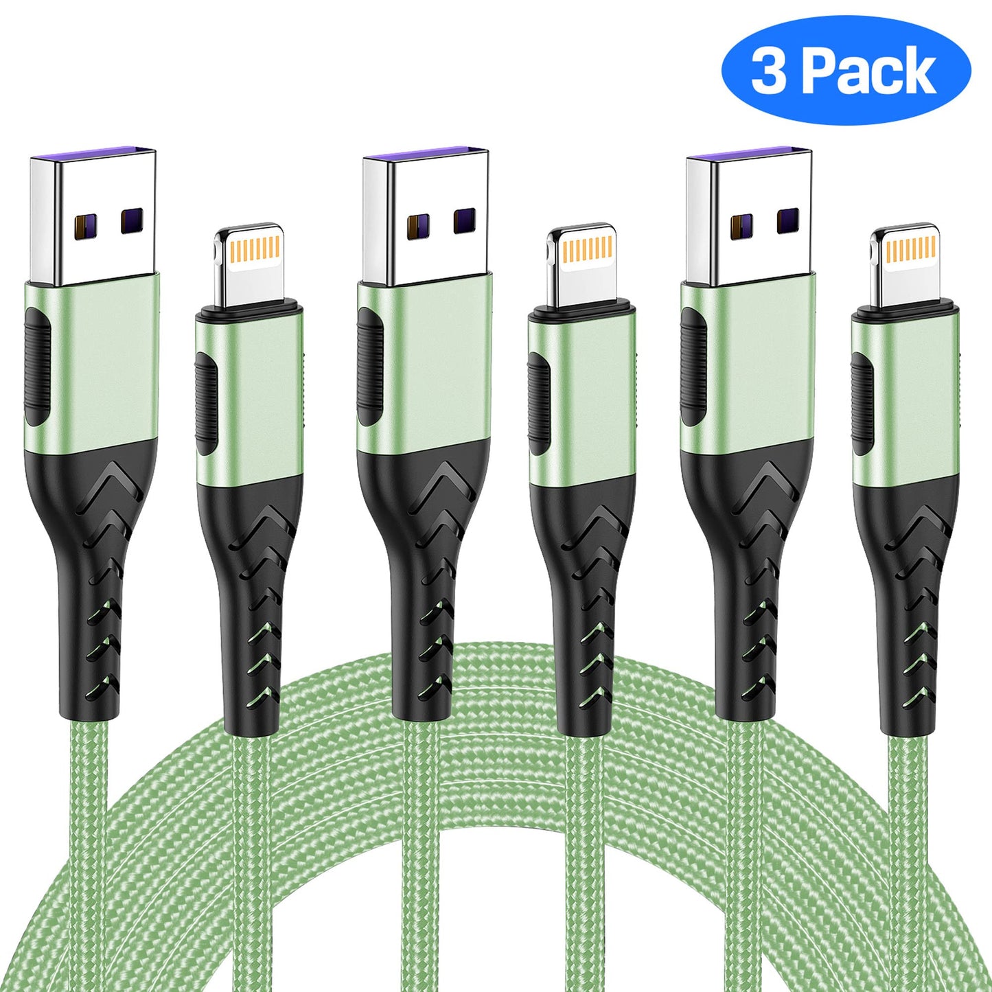 Durcord iPhone Charger, [MFi Certified] 3Pack 10FT USB A Cable for Long Lightning Charger Cable, Fast iPhone Charging Cord for iPhone Xs…