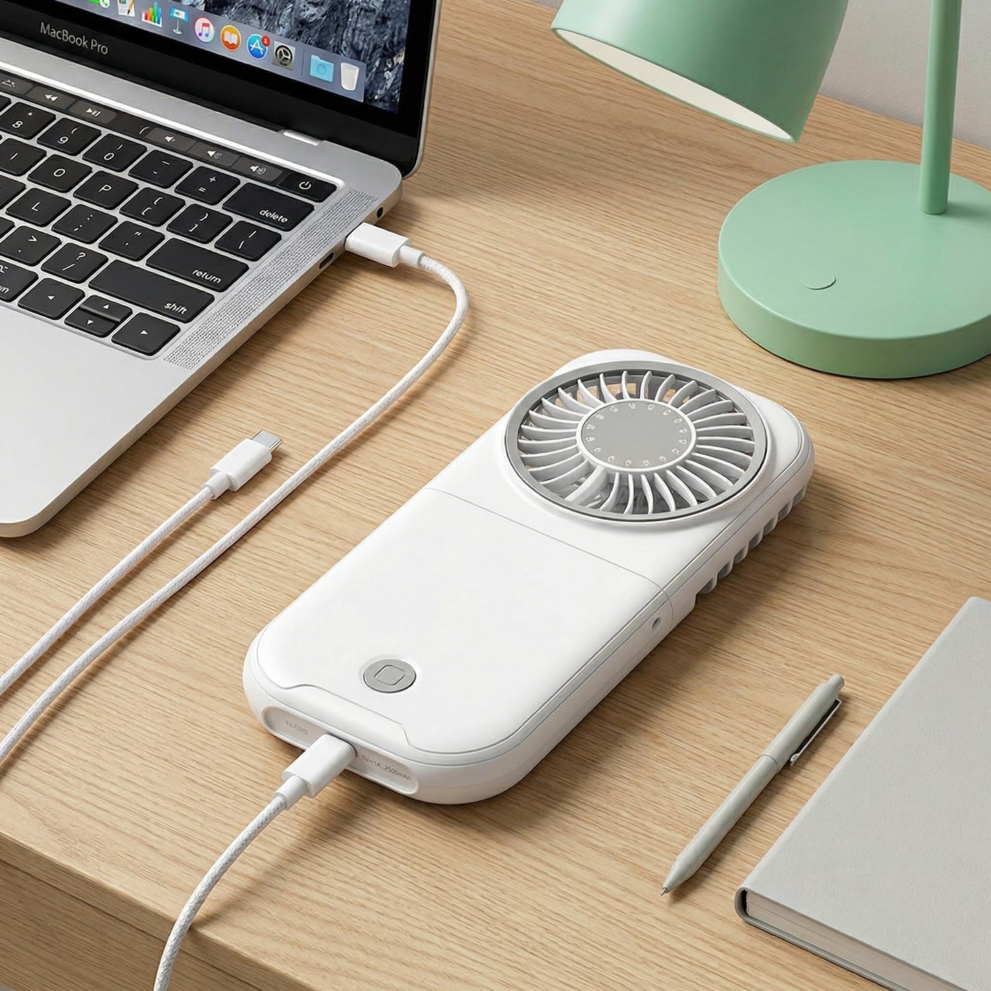 Allxin Foldable Neck Fan, High Speed Mini Handheld Fan with 9880RPM Turbo Motor, 4-Gear Portable Personal Cooling Fan for Travel Office Gym