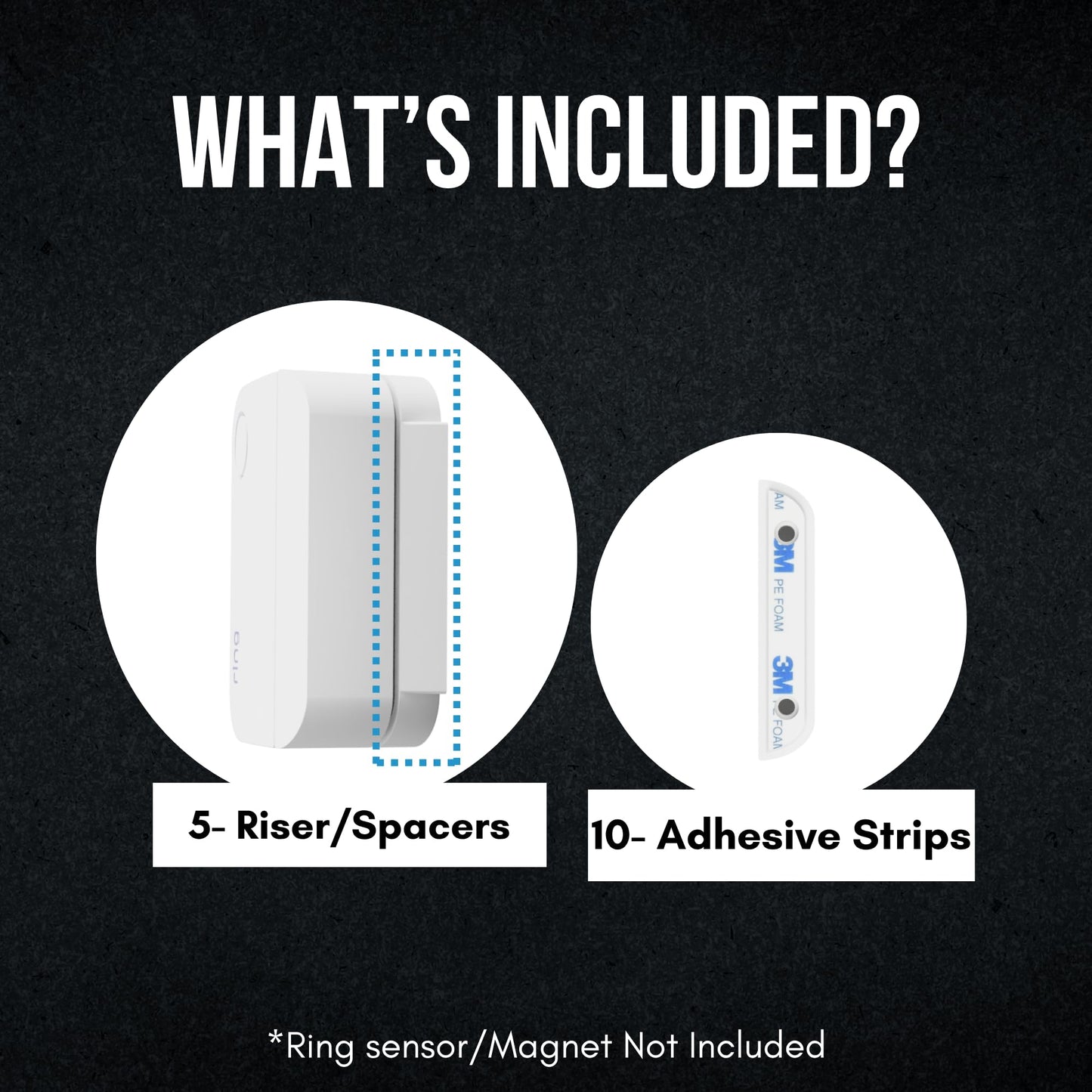 Ring Alarm Magnet Riser | 5 Pack Set with 3M Adhesive - Easy Mount to Any Doorway, Window, and Entryway | Ring Sensor/Magnet Not Included (1/4 inch)