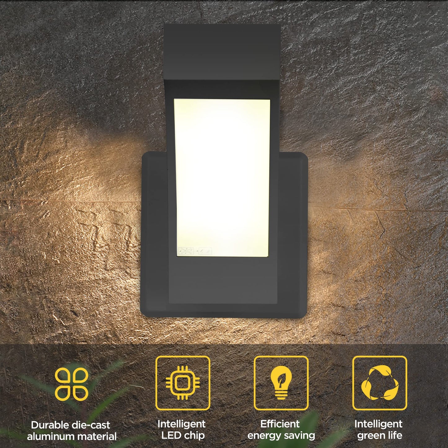 Lustrlach Modern Outdoor Wall Light LED Exterior Light Fixture Waterproof Porch Light Wall Mount Sconce 600LM 7.5W for House Garage Patio Garden Front
