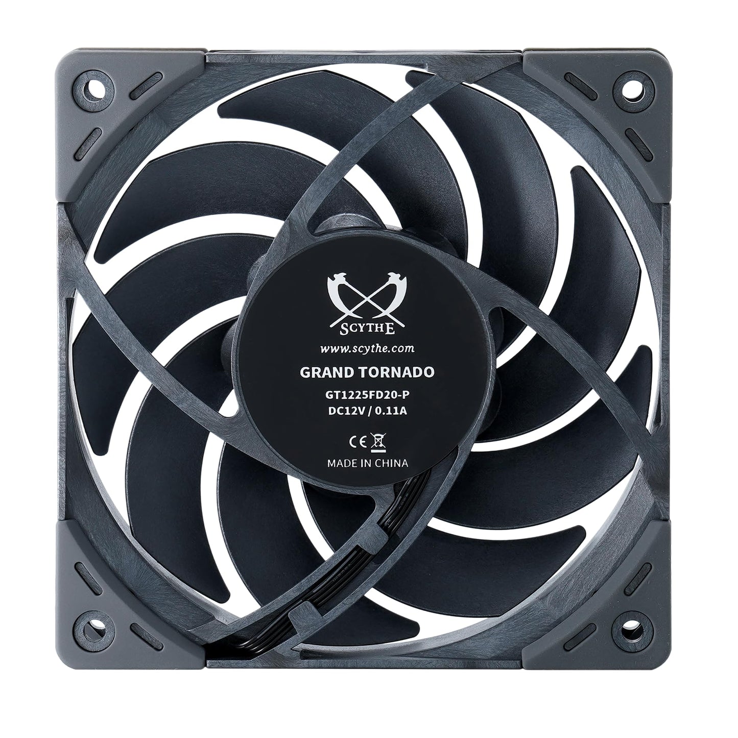 Scythe Grand Tornado 120 PWN Full-LCP Made Industry-Level Low-Noise Quiet Computer Case Fan, 120mm x 25mm, Magnetic Fluid Dynamic Bearing, 4-Pin