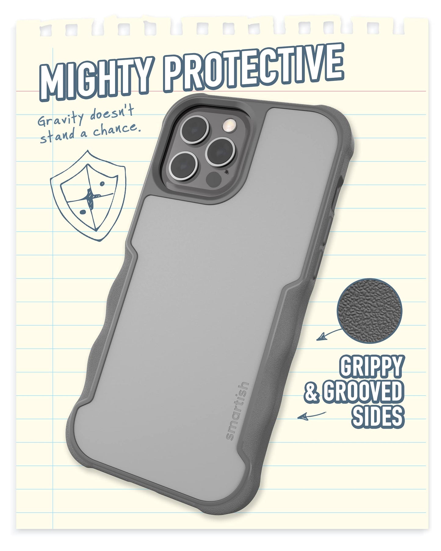 Smartish® iPhone 13 Protective Magnetic Case - Gripzilla Compatible with MagSafe [Rugged + Tough] Heavy Duty Grip Armored Cover w/Drop Tested