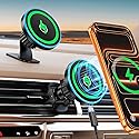 for Magsafe Car Mount Charger, [100% Stable] 15W 2 in1 Magnetic Wireless Car Charger, Vent/Dashboard Phone Holders for Your Car for Women Men Car