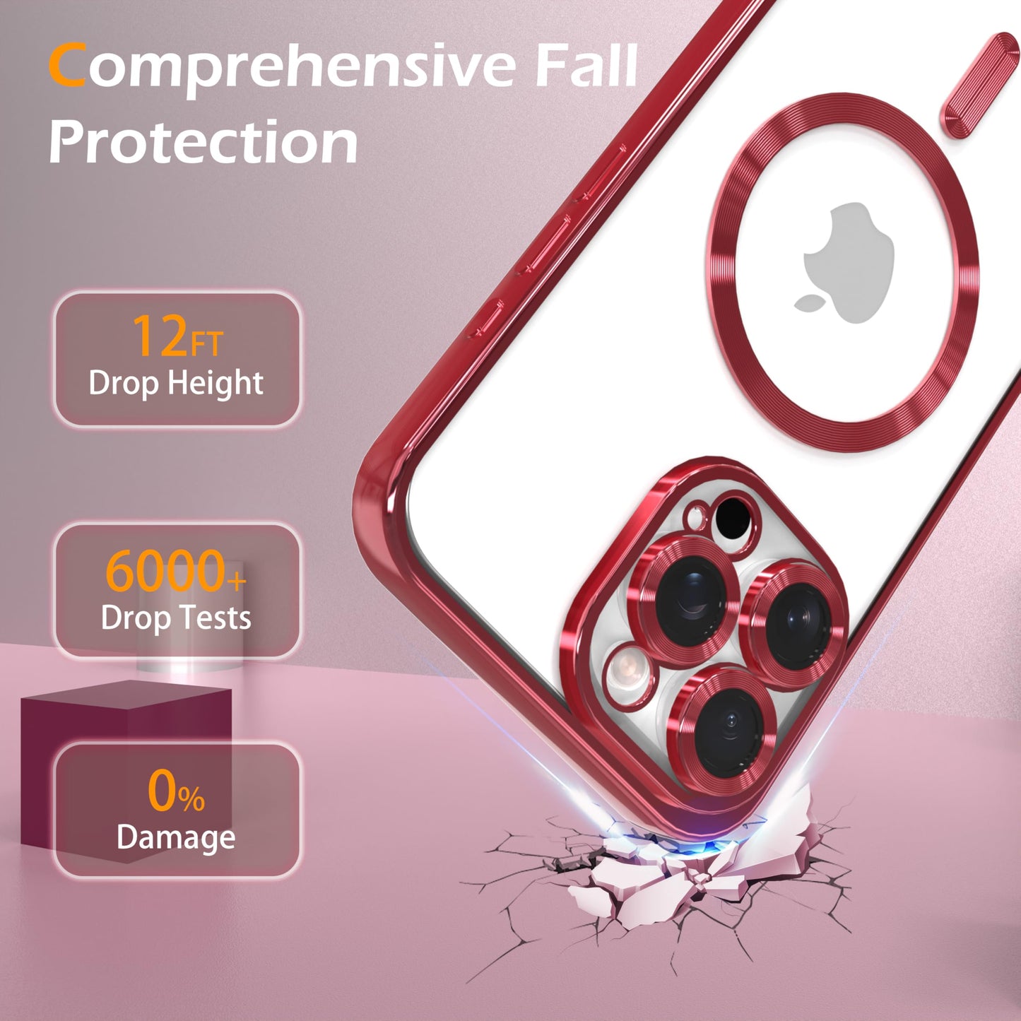 IAIYOXI Magnetic Clear Case for iPhone 15 Pro with Full Camera Lens Protection,Compatible with MagSafe,Plating Soft TPU Phone Case,Anti-Scratch