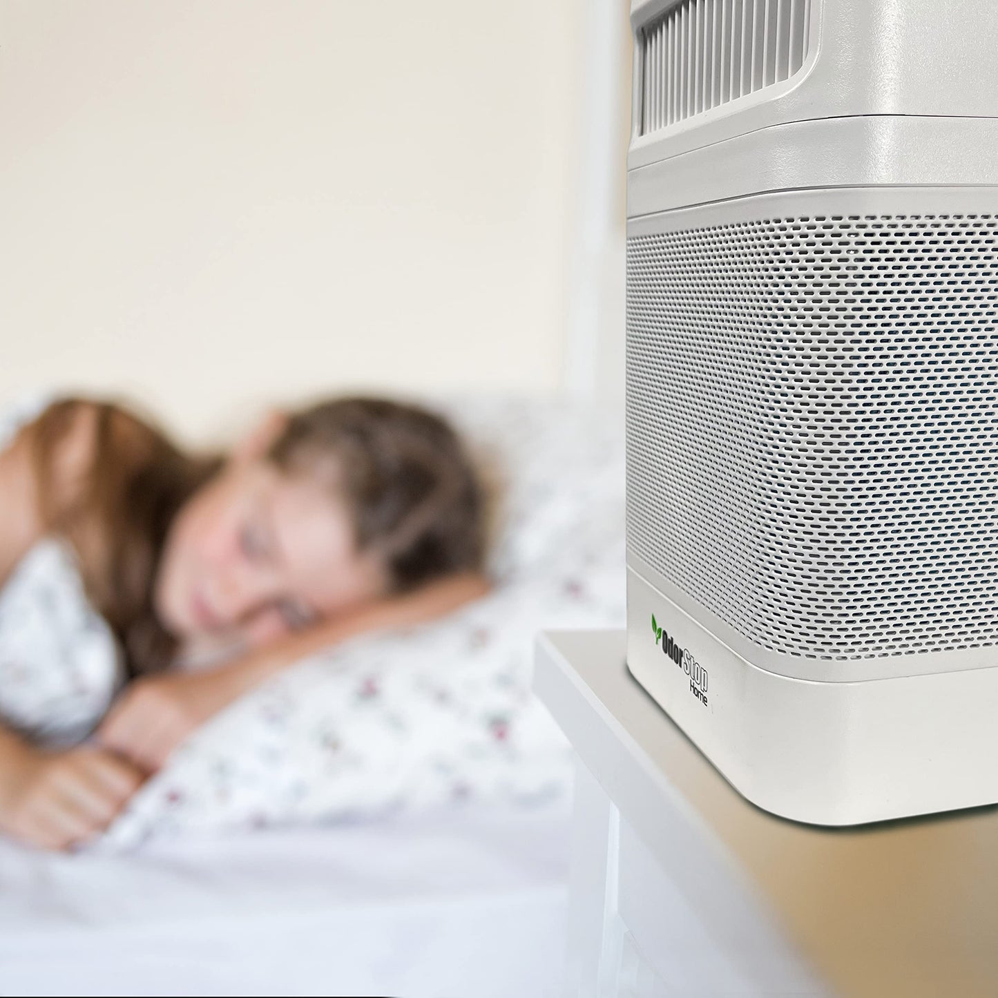 OdorStop OSAP2W HEPA Air Purifier for Areas up to 300 sq ft with USB Charger, White