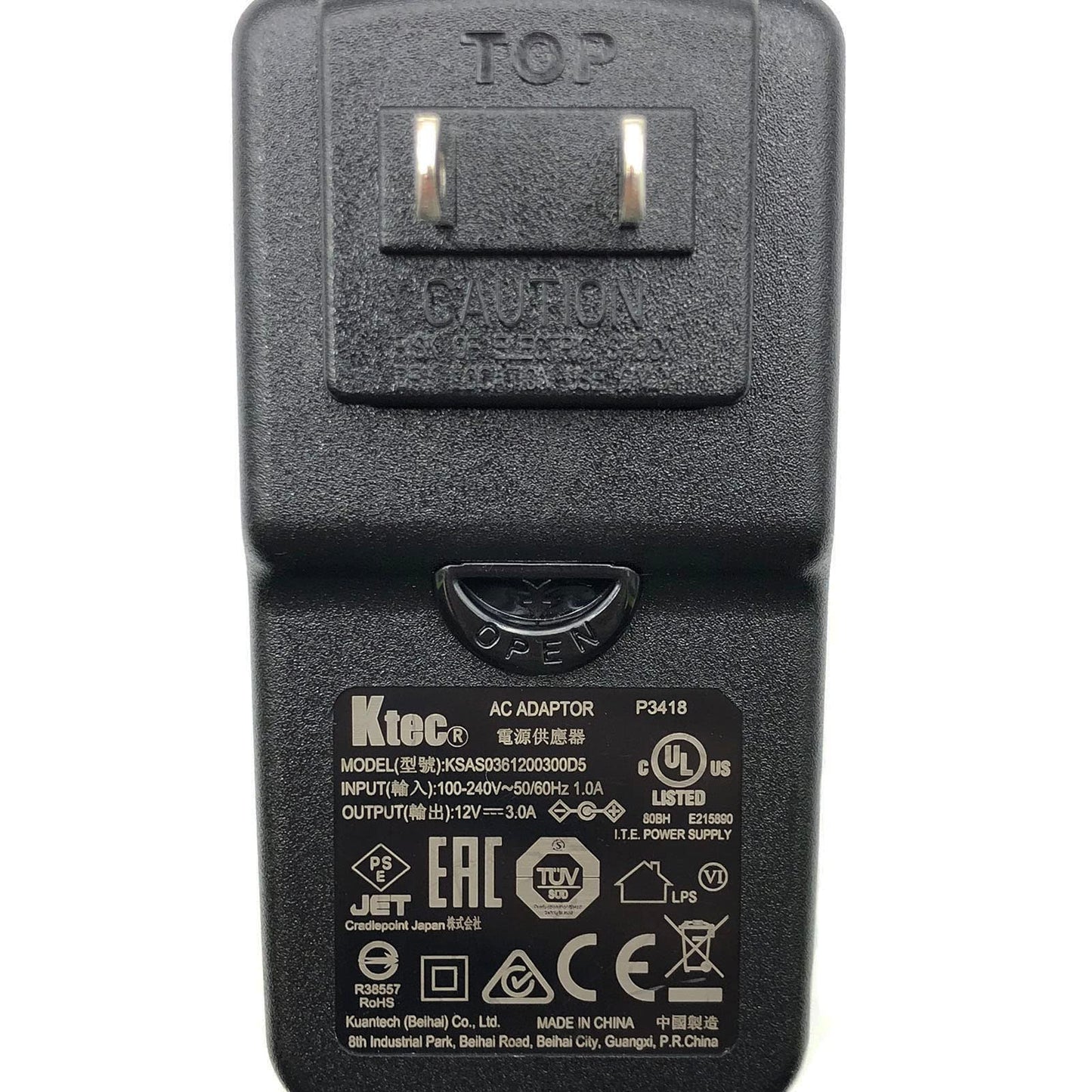 Genuine Ktec 12V 3A AC Adapter KSAS0361200300D5 Power Supply