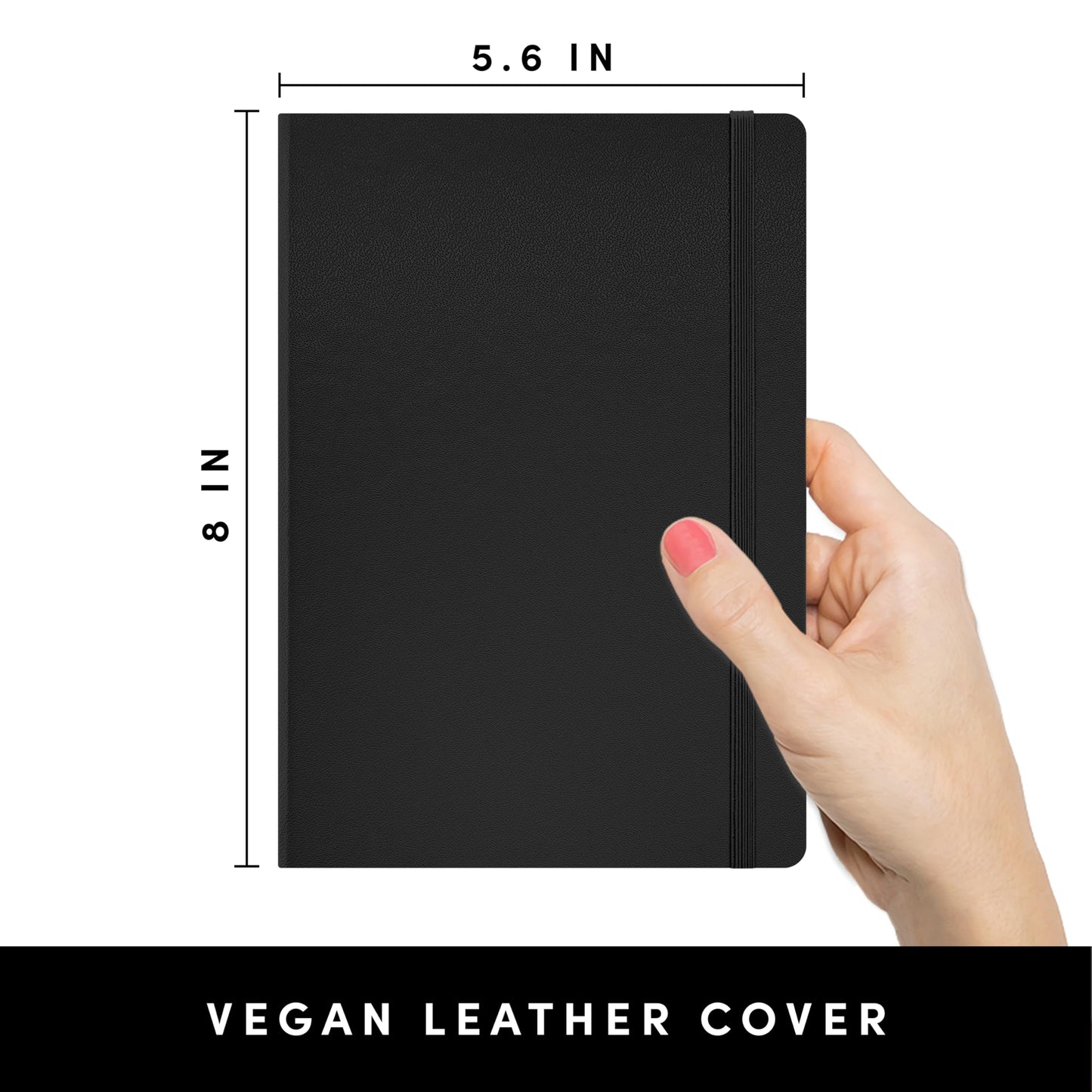 PAPERAGE Blank Journal Notebook, (Metallic Graphite), 160 Pages, Medium 5.6 in x 8 in - 100 GSM Thick Paper - Hardcover Journaling Notebook for Work