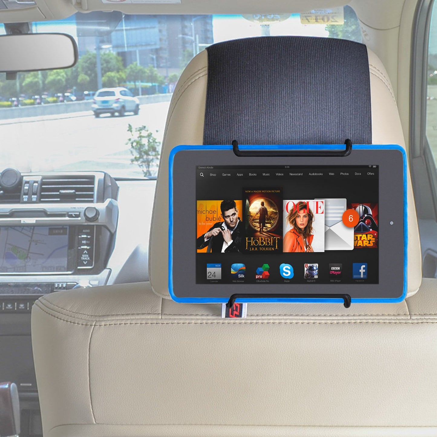 TFY Car Headrest Mount Holder for all Kindle Fire - Kindle Fire HD 6 / HD 7 / HD X7 / HD X9 / HD 6 (2014) / HD 7 (2014) / HD 6 (Kid Edition) / HD 7