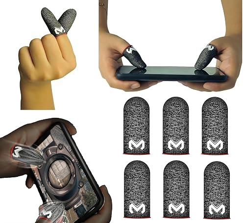 Mobile Game Finger Caps Non-Slip Touch Screen Gloves Anti-Sweat Sleeves Shoot Aim Thumb Cover Phone Accessories for CoD Warzone, Free Fire, PUBG, LOL