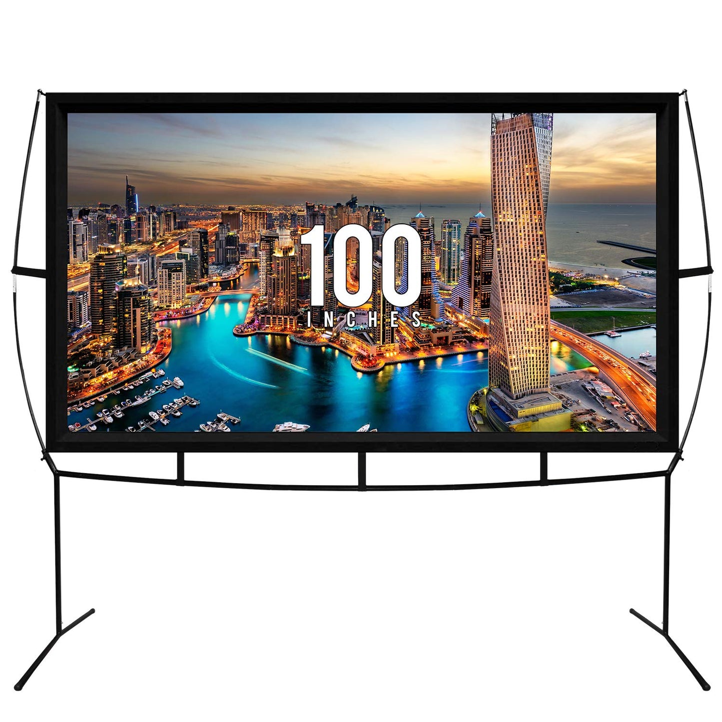 KHOMO Gear Portable Projector Screen - 100 Inch Projector Screen with Stand - Outdoor and Indoor Projector Screen for Movie Nights, Home Theatre,