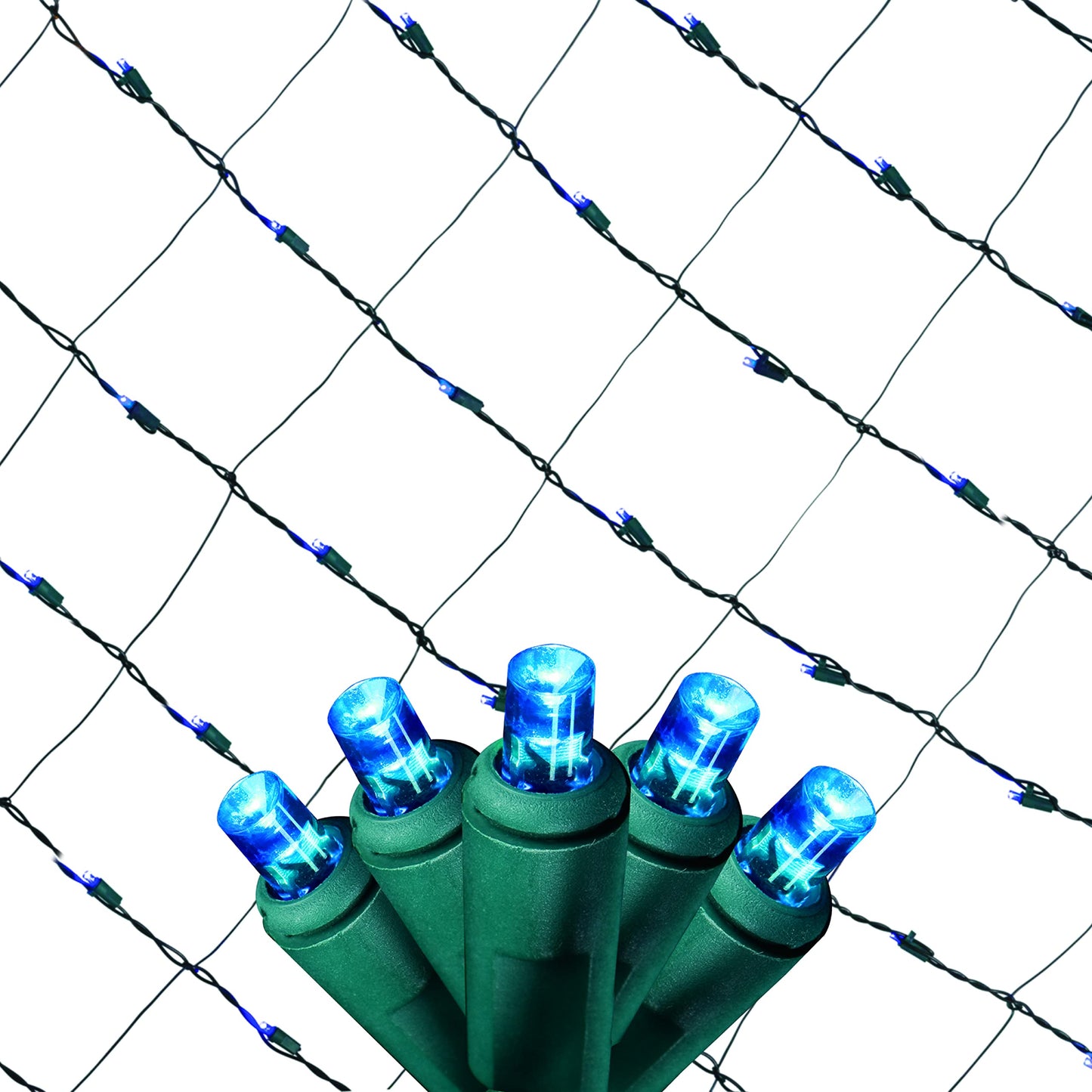 Tupkee Christmas Light Net - 150 LED Blue Mesh Lights - 4 ft x 6 ft - Outdoor/Indoor - Net Lights for Bushes, Hedges or Trees