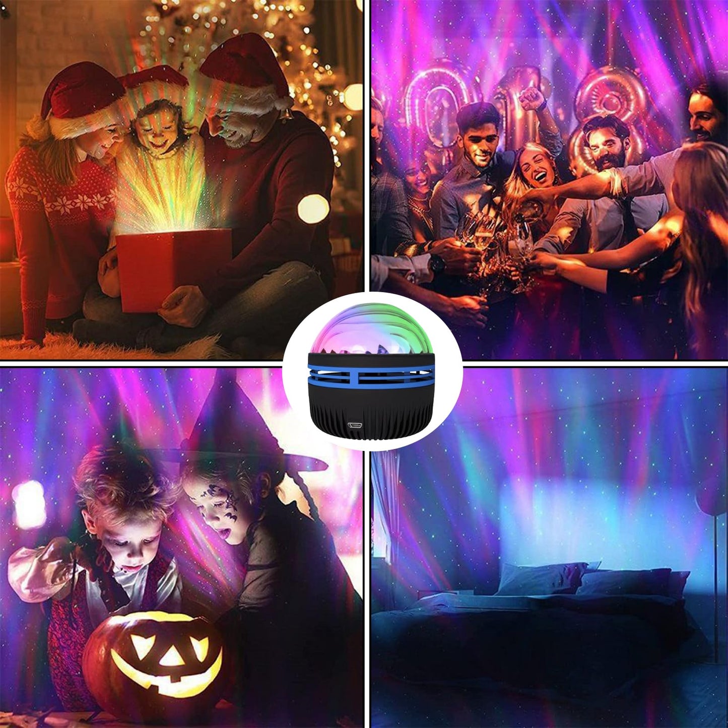 2 in 1 Northern Lights and Ocean Wave Projector with 14 Effects of Galaxy Light for Game Rooms, Parties, Light Projector for Bedroom, Compatible