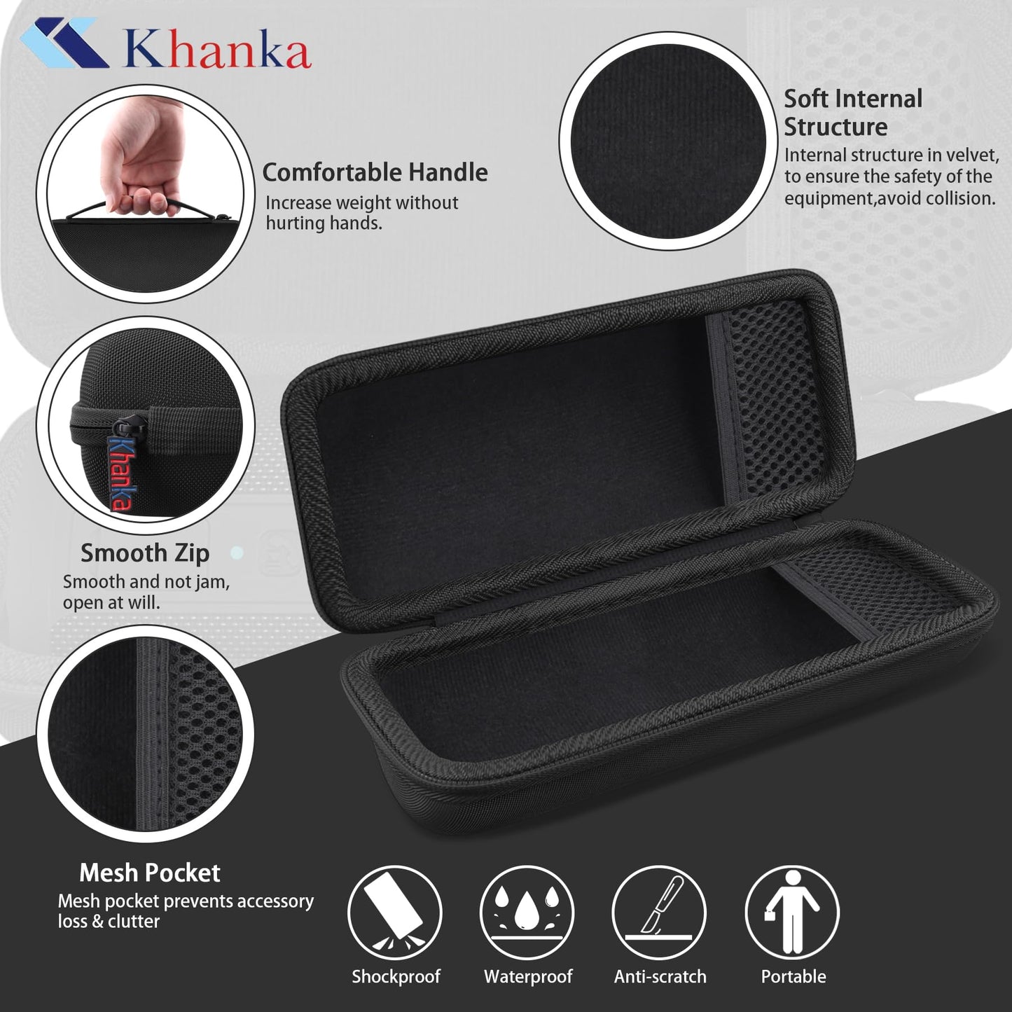 khanka Hard Travel Case for Ortizan Portable Bluetooth Speaker, IPX7 Waterproof Wireless Speaker, Case Only (Black)