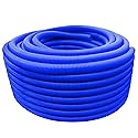 Flexible Polyethylene HDPE Non-Split Corrugated Wire Loom Tubing (Blue, 1-1/2" Dia. x 100 ft)