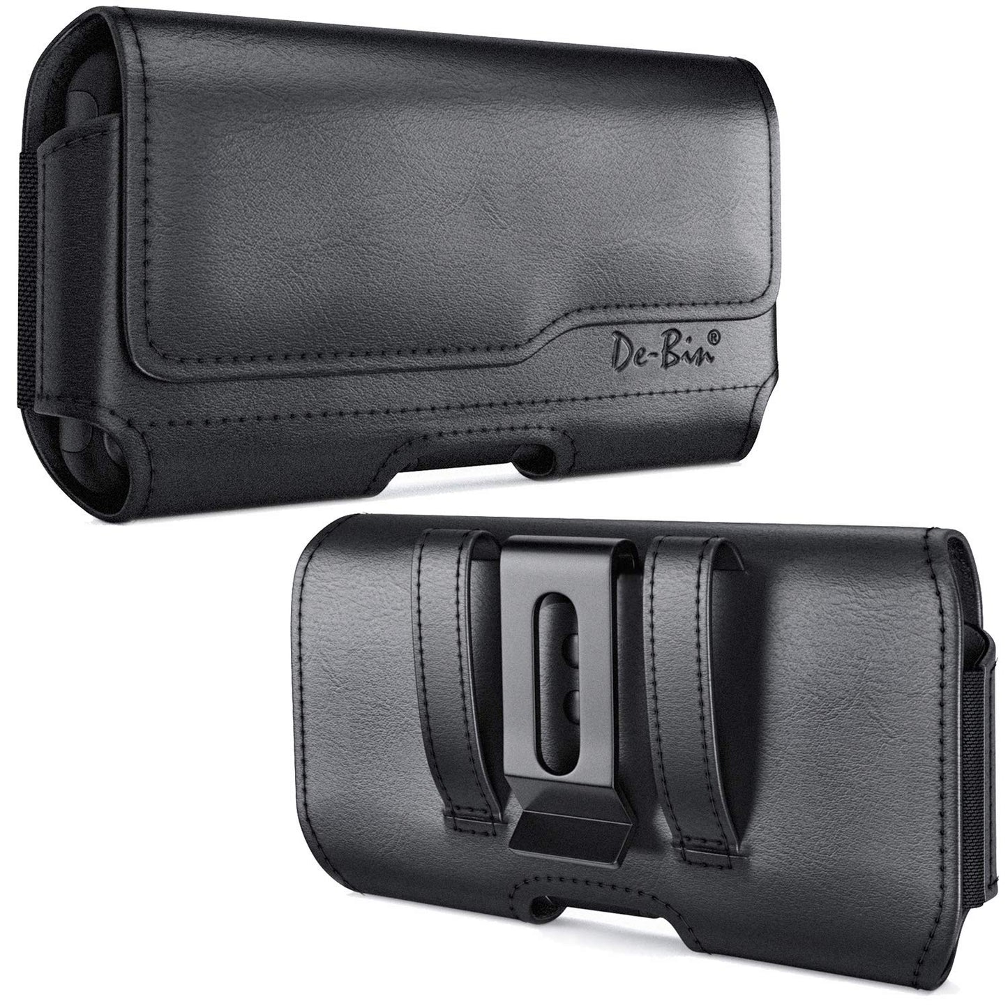 DeBin Case for Large iPhone Plus, Pro Max Cell Phones, Samsung Galaxy S24+ Plus 5G to S10+ Plus Smartphones - Cellphone Belt Holder Clip Holster Carry