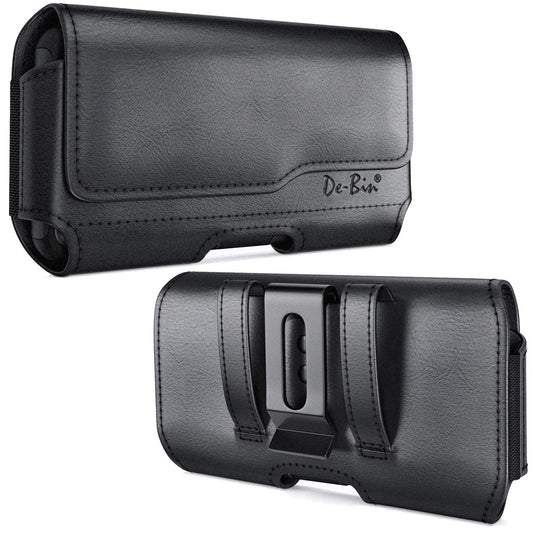 DeBin Case for Large iPhone Plus, Pro Max Cell Phones, Samsung Galaxy S24+ Plus 5G to S10+ Plus Smartphones - Cellphone Belt Holder Clip Holster Carry