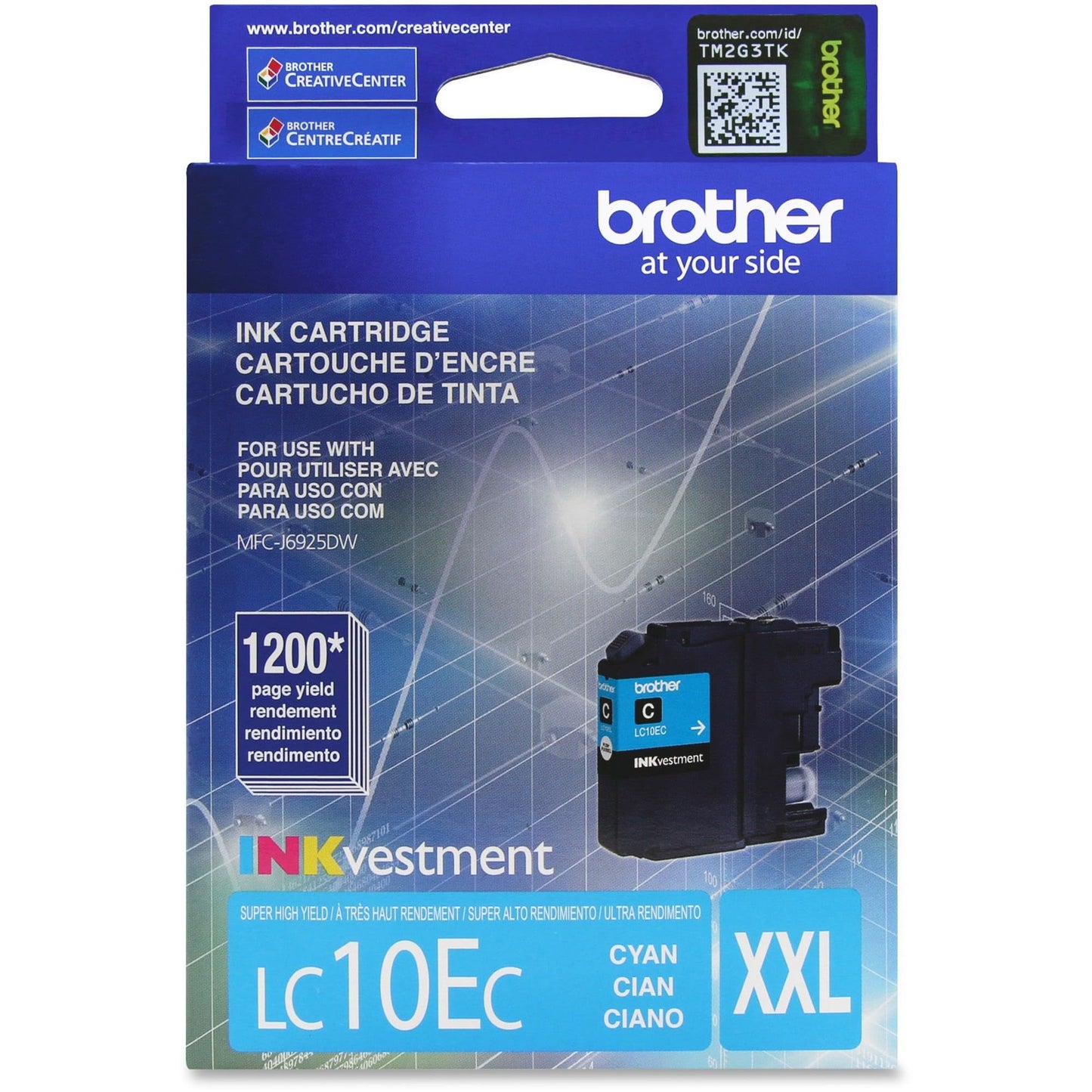 Brother Printer LC10EC Super High Yield Cyan Ink Cartridge