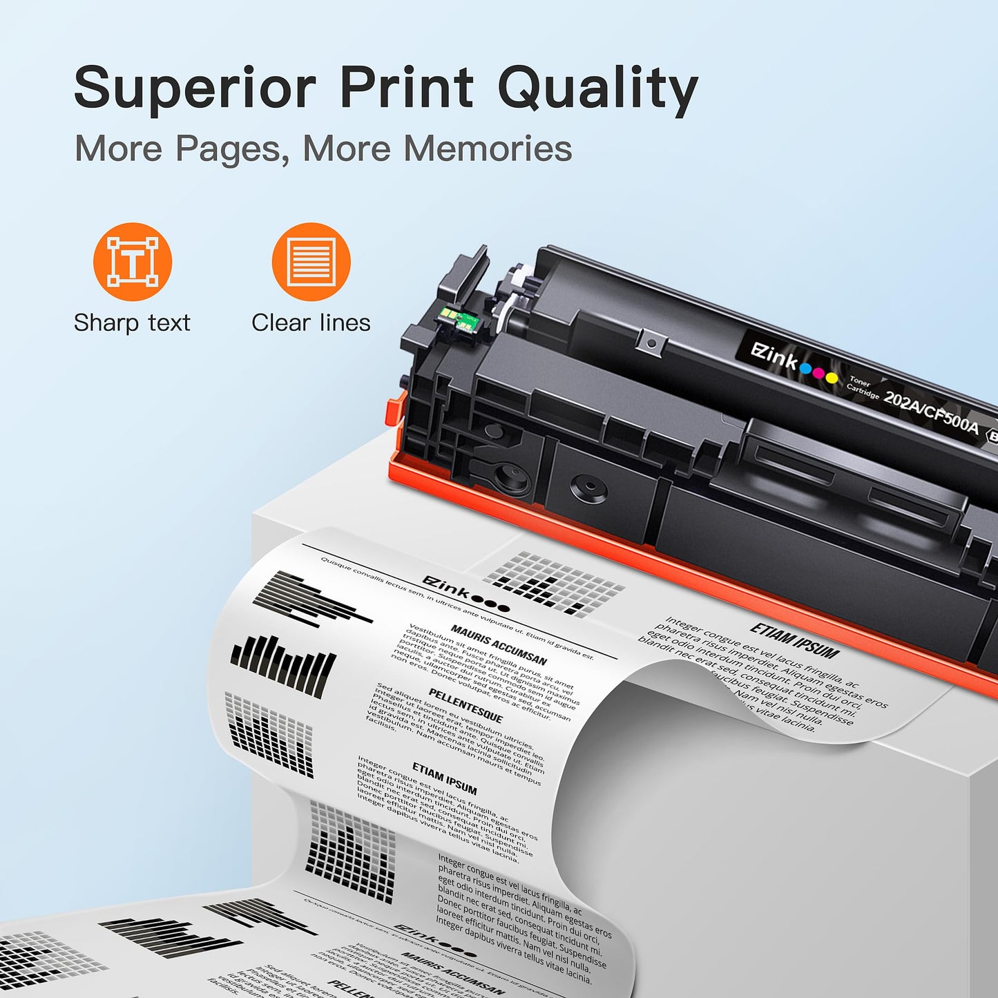 E-Z Ink 202A Compatible Toner Cartridge Replacement for HP 202A 202X CF500X CF500A to use with Color Pro MFP M281fdw M281cdw M281fdn M254dw M254 M281