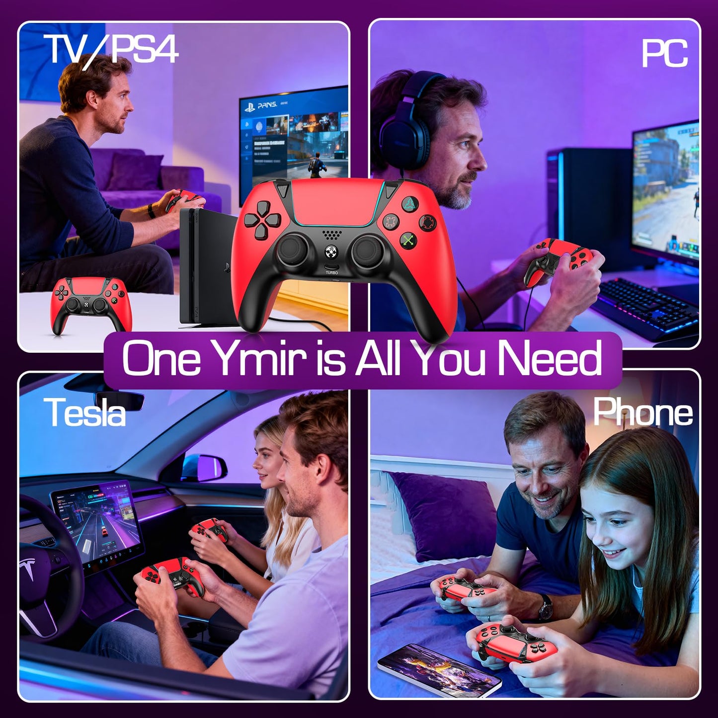 Replacement for Luna Controller Fire Stick TV PC Tablet,Wireless Game Control with No Drift ALPS Joysticks,2 Back Paddles Turbo, 1200mAh Built in 1200