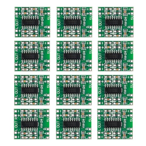 12pcs PAM8403 Module Super Mini Digital Amplifier Board 2 3W Class D Power Amplifier Board efficient 2.5 to 5V Input (PAM8403 Module)